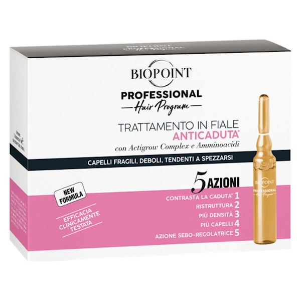 Biopoint Trattamento Anticaduta In Fiale Per Capelli Fragili, Deboli, Tendenti a Spezzarsi 10x7 ml