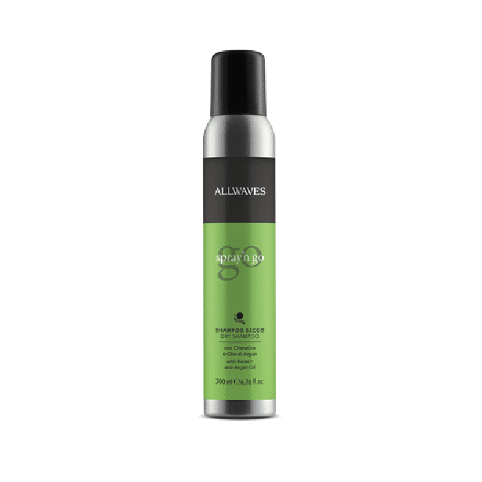 Allwaves Spray’n Go – Shampoo secco con Cheratina e Olio di Argan 200 ml