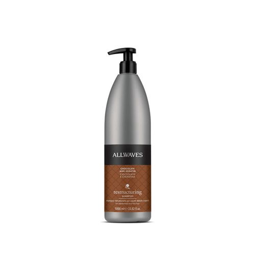  Allwaves Restructuring – Shampoo ristrutturante Cioccolato e Cheratina 1000 ml, fig. 1 